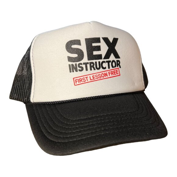 Sex Instructor First lesson free hat funny trucker hat snapback party college - Picture 1 of 5